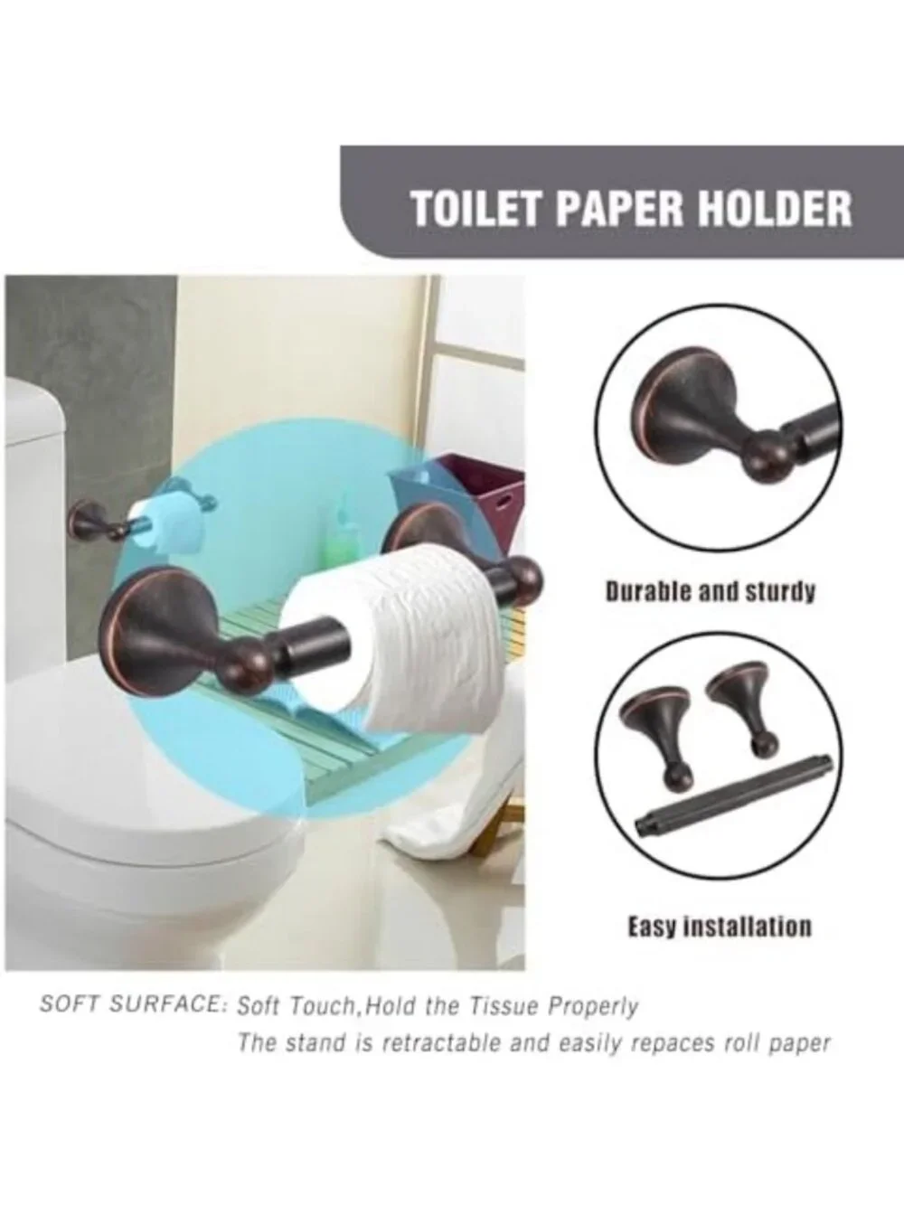 Elegant 4-Piece Bathroom Hardware Set in Oil-Rubbed Bronze - Classic Home Decor